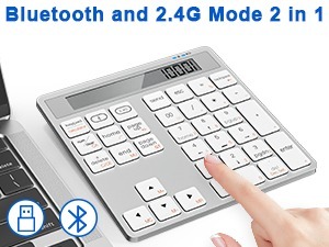 Teclado numérico externo de 34 teclas, teclado numérico 2,4G, teclado numérico inalámbrico, teclado numérico programable con pantalla - Product Image 3