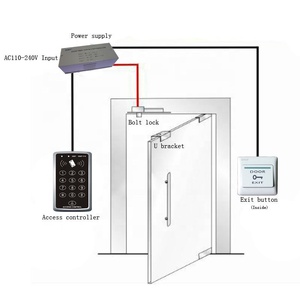 Smart RFID <strong>Keypad</strong> Access Control <strong>System</strong> Password Set with Bolt <strong>Lock</strong> Door Access <strong>System</strong> for Glass Door with Master Cards
