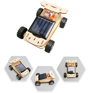 DIY ahşap güneş araba bilim deney modeli bina projeleri kiti hareketli güneş enerjisi RC araba eğitici oyuncak çocuklar için - Product Image 2