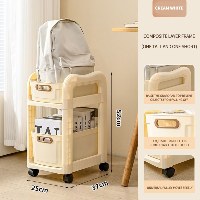 2-layer cream white trolley