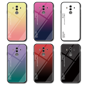 Huawei Mate 10 için 20 Pro durumda degrade temperli cam basit telefon kılıfı Huawei Huawei 20 arka kapak kabuk - Product Image 1
