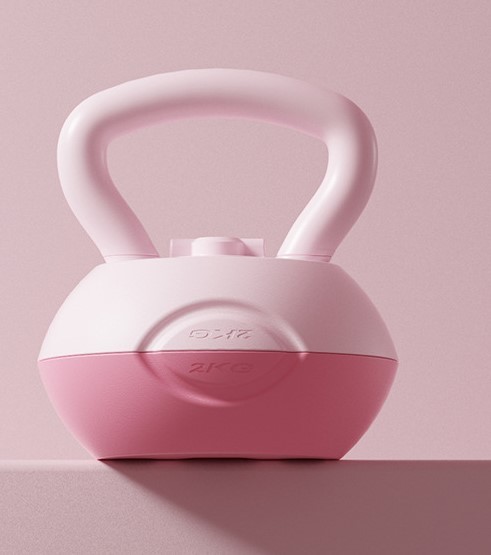 Kettlebell rose de 2 à 4 kg - poids ajustable