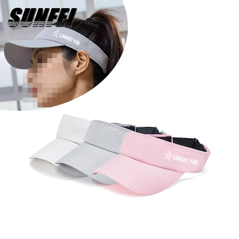 Sunfei Custom tinta unita berretti vuoti maratona Running Outdoor Sport visiera cappello assorbire il sudore cotone pianura visiera Cap cappelli da sole