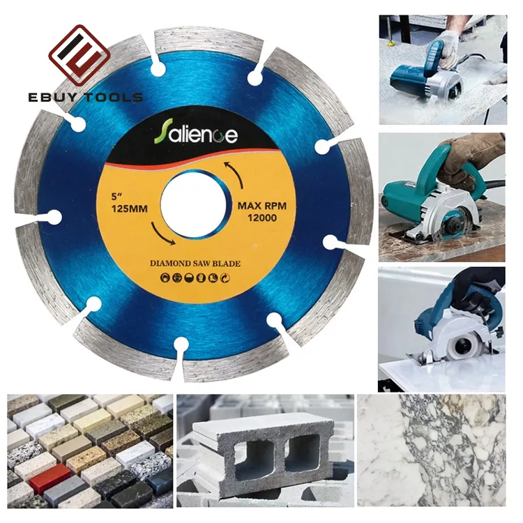 Yüksek kalite 125mm 115mm 110mm elmas bıçak testere kesme diski beton mermer kesme