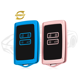 Innofit REA1ソフトTPU車のキーフォブカバールノーCaptur Clio Megane Koleos Espace Dacia 4ボタンカードキー完全保護 - Product Image 1