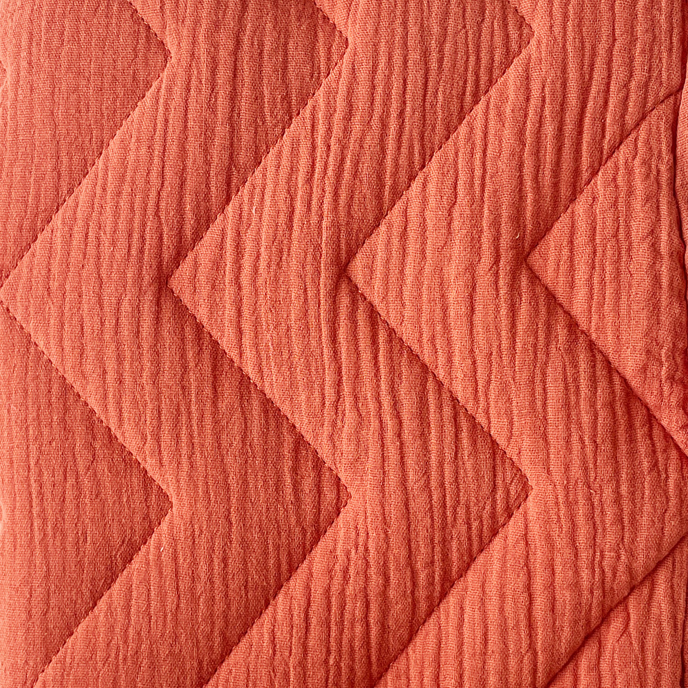 3 cream brown-quilted bedspread