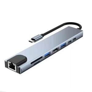 8合1 USB C坞站MST双屏显示高清电视集线器适配器USB 3.0接口笔记本电脑坞站，带库存状态 - Product Image 4