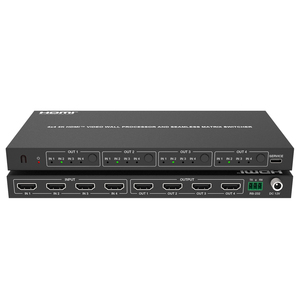 Sin fisuras HDMI matriz 4x4 4K30hz slim 2x2 controlador de pared de video compatible con teclas frontales IR remoto y control de comandos Rs232
