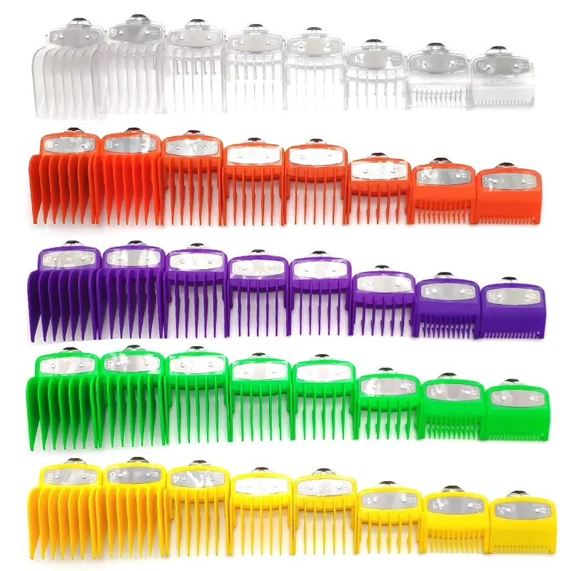 10 größe Colorful Guide Comb mit metall clip , Multiple Sizes Metal Limited Combs, Hair Clipper Cutting Tool High Quality