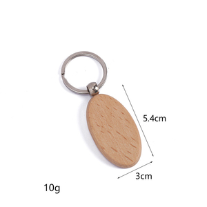 Promosyon boş anahtar etiketleri özel LOGO ile ahşap anahtarlık yüzük - Product Image 6