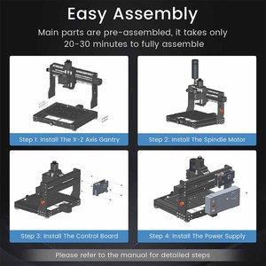 DIY Mini Kit de enrutador de madera CNC 3020 Grabador Carpintería Máquina de enrutador de 3 ejes con controlador fuera de línea para cortar Metal Acrílico - Product Image 5