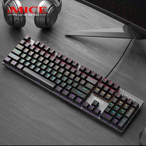 Kırmızı anahtarları ve <span class=keywords><strong>GK</strong></span>-600 tuşları ile iMICE 104 RGB mekanik oyun klavyesi