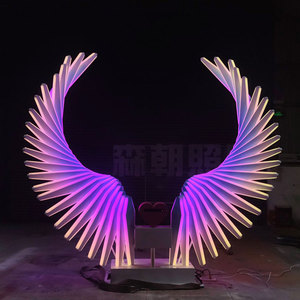 Senzhao ประติมากรรมไฟ LED รูปปีกนางฟ้าแบบทันสมัยไฟ LED ปรับแต่งได้ตามต้องการ IP65ลวดลายกันน้ำ - Product Image 3