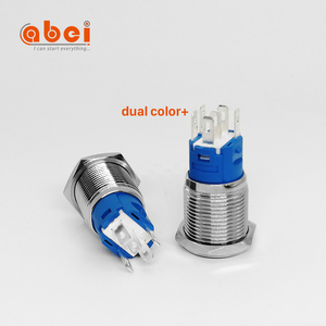 Abei 16 millimetri doppio colore 12V 110V moto con la luce del led interruttore di pulsante impermeabile di spinta in metallo interruttore - Product Image 2