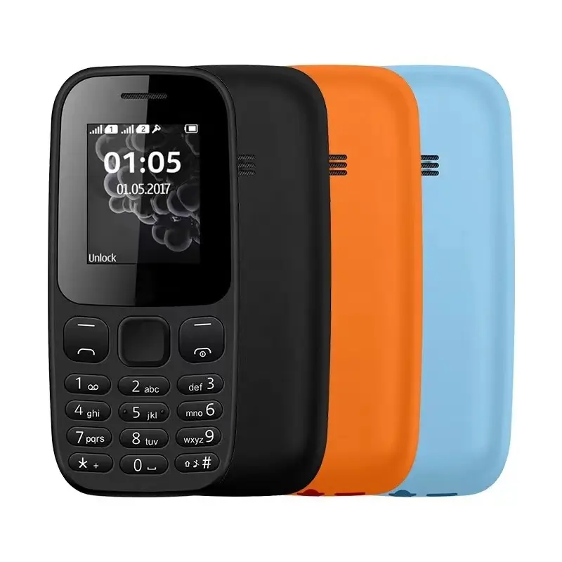 Оптовая продажа, оригинальный мобильный смартфон nokia 105, 1,77 дюйма, простая панель, мобильные телефоны с поддержкой MP3/MP4 FM