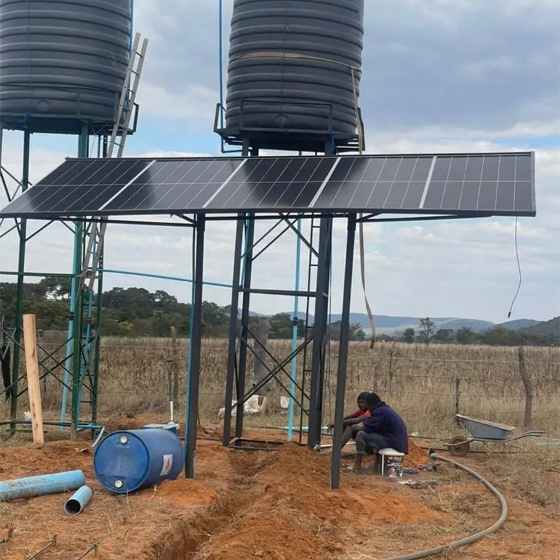 Kit di caduta della pompa dell'acqua con nastro gocciolante in plastica da 16mm sistema di irrigazione agricola ad energia solare per l'irrigazione delle piante per i campi