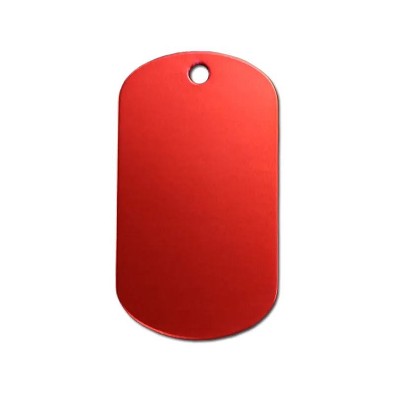 In bianco Colorato di Alluminio Anodizzato Rosso Metallizzato Pet Tag In Metallo Tag Cane ID