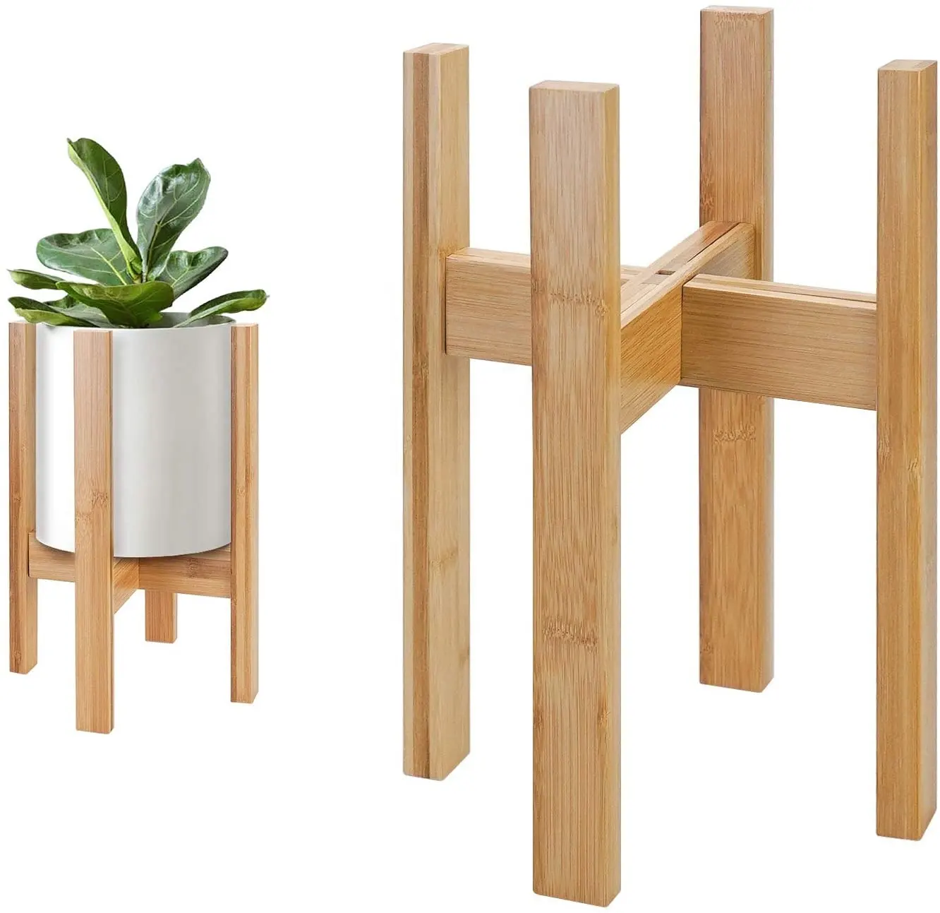 Pot de plantes en bambou de haute qualité, support réglable de présentation, en bois, pour l'intérieur et l'extérieur, organiseur pour balcon, pièces