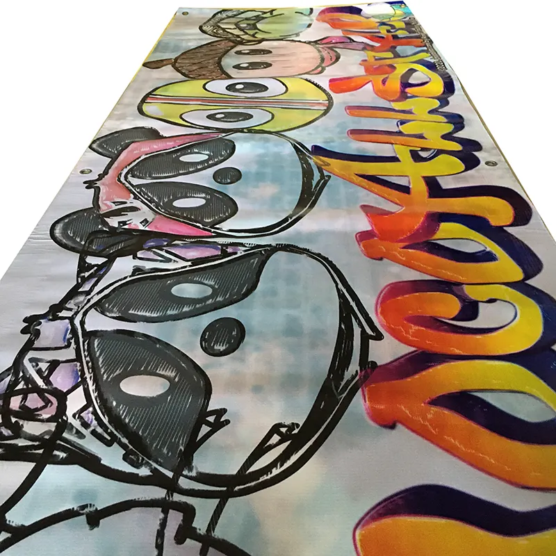 Customized design printed large size outdoor advertising graffiti vinyl mesh banner