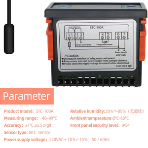 冷却および冷凍庫用デジタルサーモスタット冷蔵庫マイクロコンピューター温度コントローラーSTC-100A
