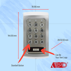 Control de acceso de teclado a prueba de agua con retroiluminación LED de salida única, con alarma de timbre, P0, 1, 2 unidades