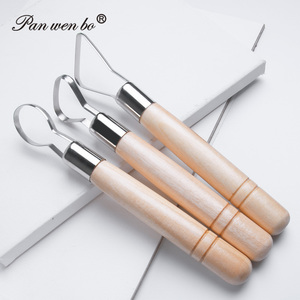 Panwenbo เครื่องขูดเซรามิก3ชิ้นเครื่องมือทำโมเดลดินเหนียวแบบ DIY เครื่องมือตัดเซรามิกเครื่องมือสร้างแบบจำลองดินเหนียวขนาดใหญ่ - Product Image 5