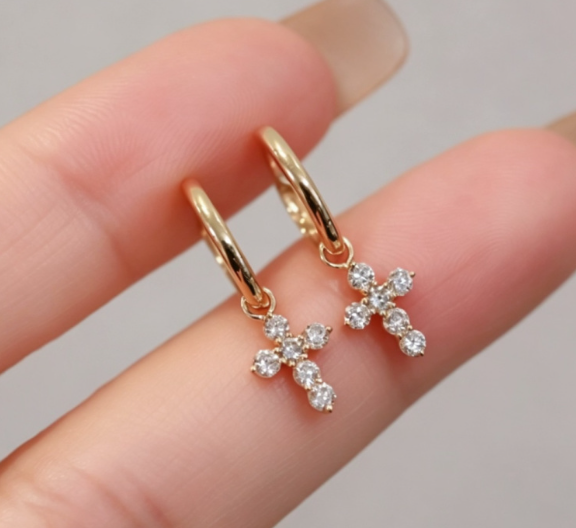 Jaune, Blanc, Boucles d'oreilles créoles