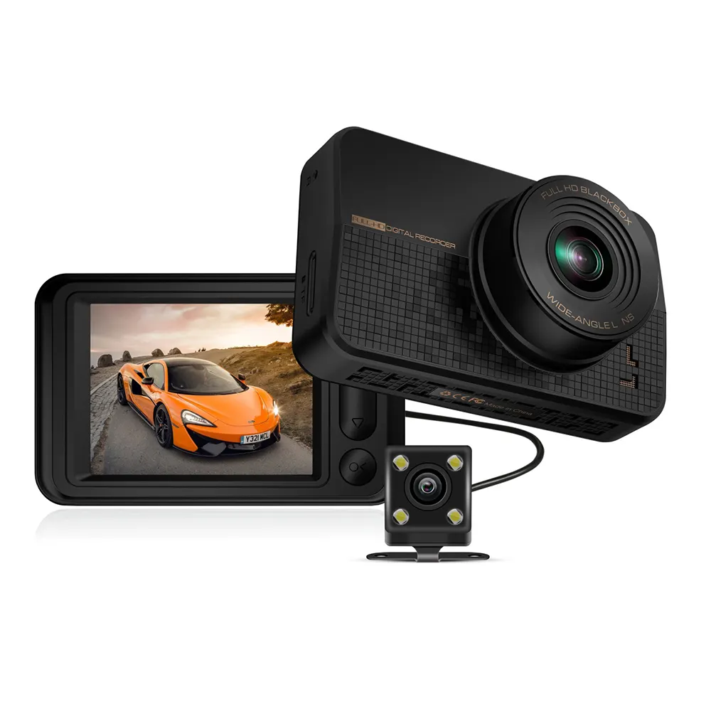 Gofuture 2.2 inch Dual Lens Car Dashcam 1080P Dual Camera Car Dvr Car Black Box Dash Cam