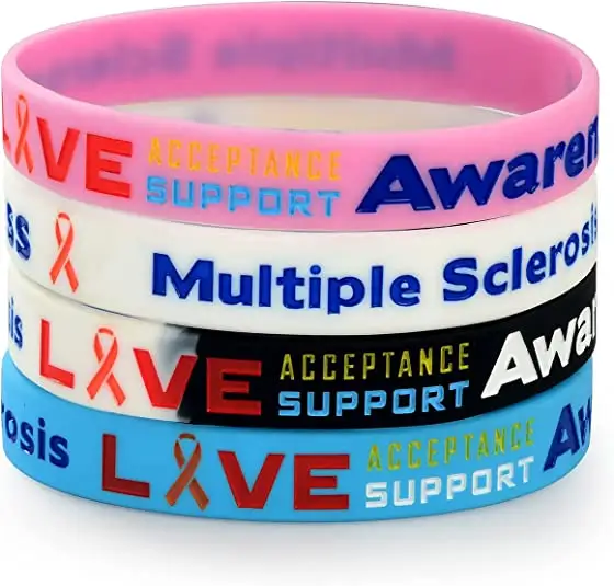 Multiple sclerosis Medical Alert ID Silicone Bracelet Rubber Medical Alert Awareness Wristbands