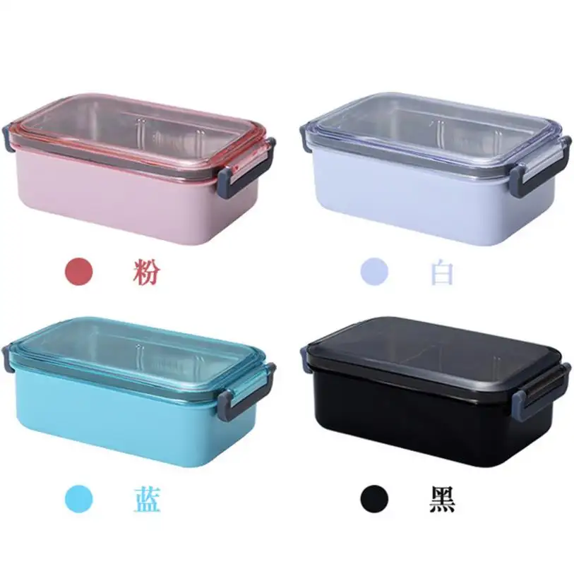 Logotipo personalizado Portátil 304 Aço Inoxidável Bento Lunch Box Leakproof Lunch Box Com Talheres Set