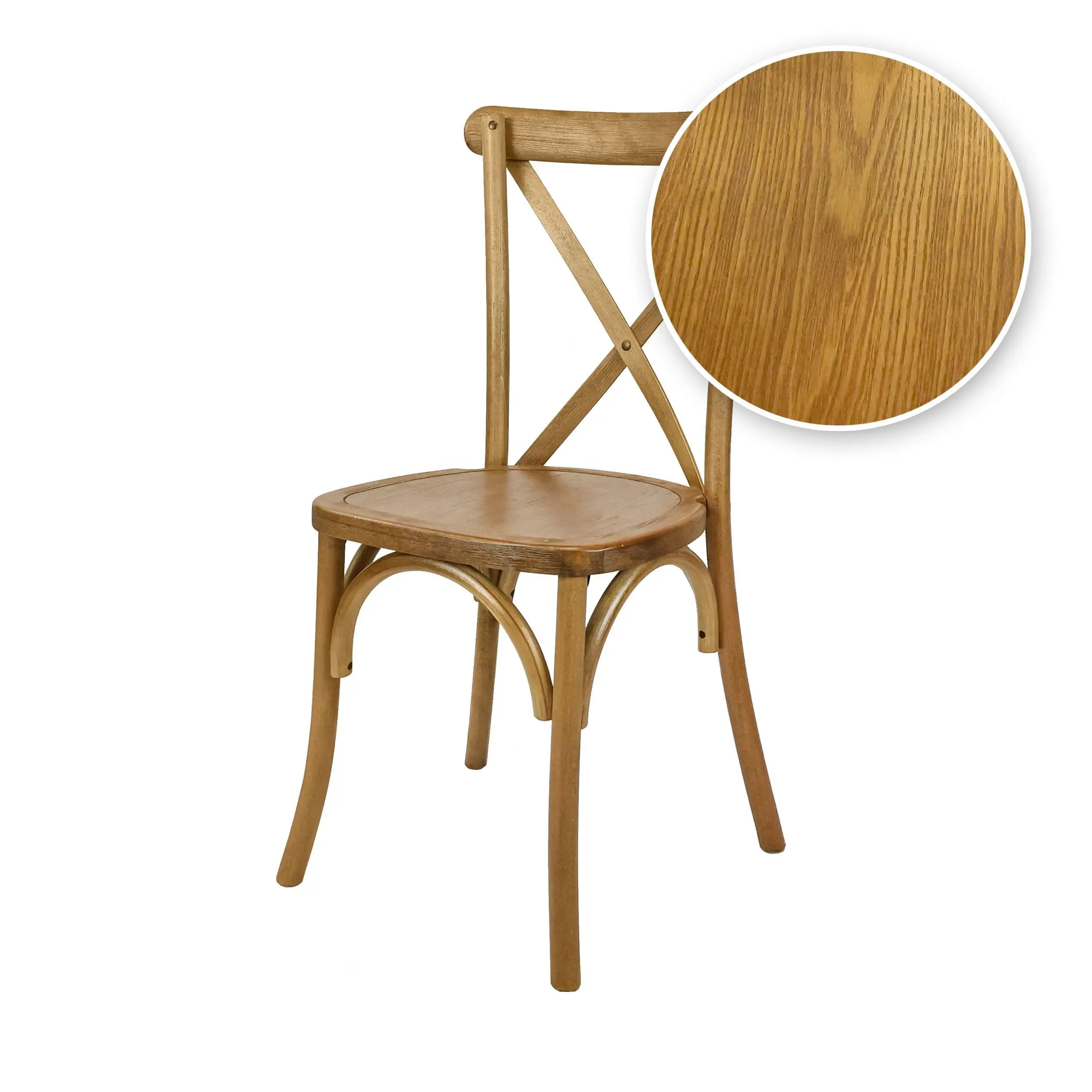 Silla cruzada de madera de castaño