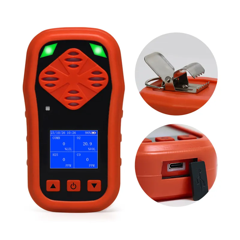 RTS kişisel çoklu gaz detektörü için yanıcı EX LEL gaz algılama Alarm taşınabilir gaz analizörü
