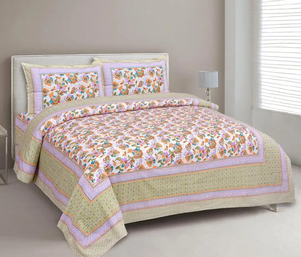 Seprai pas 100% selimut katun penutup gaya Modern tempat tidur Set katun diisi reversibel dengan harga grosir