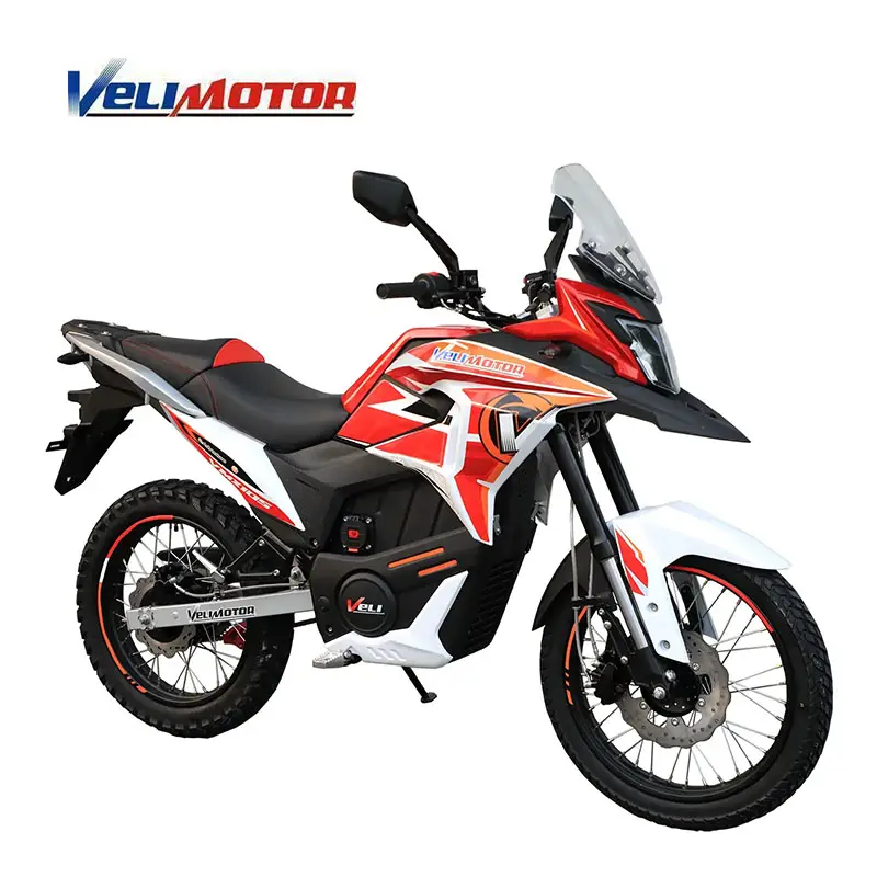 Precio directo de fábrica EV Moto Velocidad máxima 125 km/h 72v 58ah 12kw adultos Motocicleta eléctrica todoterreno ADV para VELIMOTOR VMX10S