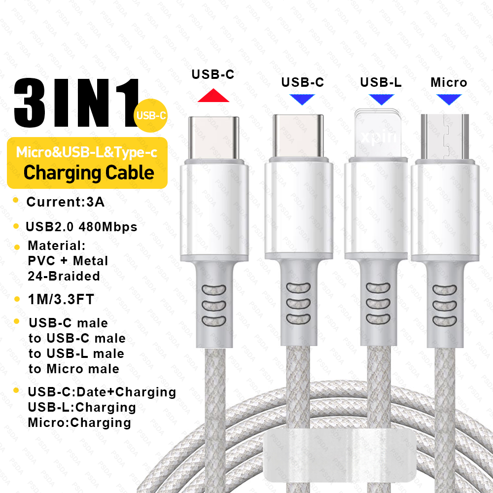 Blanc-(3IN1-USB C) 3CB169-C