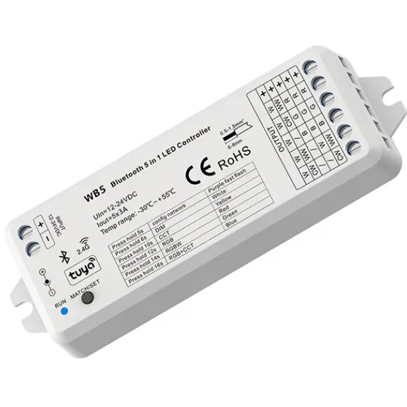 Skydance controle de fita led wb5 tuya, controle de faixa de led para casa inteligente com dimmer 30m, controle de iluminação de distância