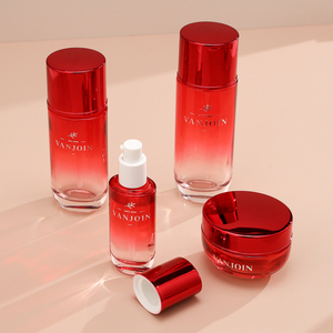 40ml ışık geçirmez Vitamin Serum cilt bakımı boş özel krem degrade kırmızı paket gösteriliyor Set kutusu 100ml 120ml losyon şişesi 50g - Product Image 4