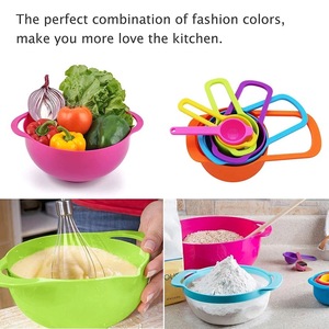 10-in-1 çevre dostu BPA içermeyen plastik yuvalama kase seti salata karıştırma pişirme hazırlık için-renkli ölçüm kaseler - Product Image 3