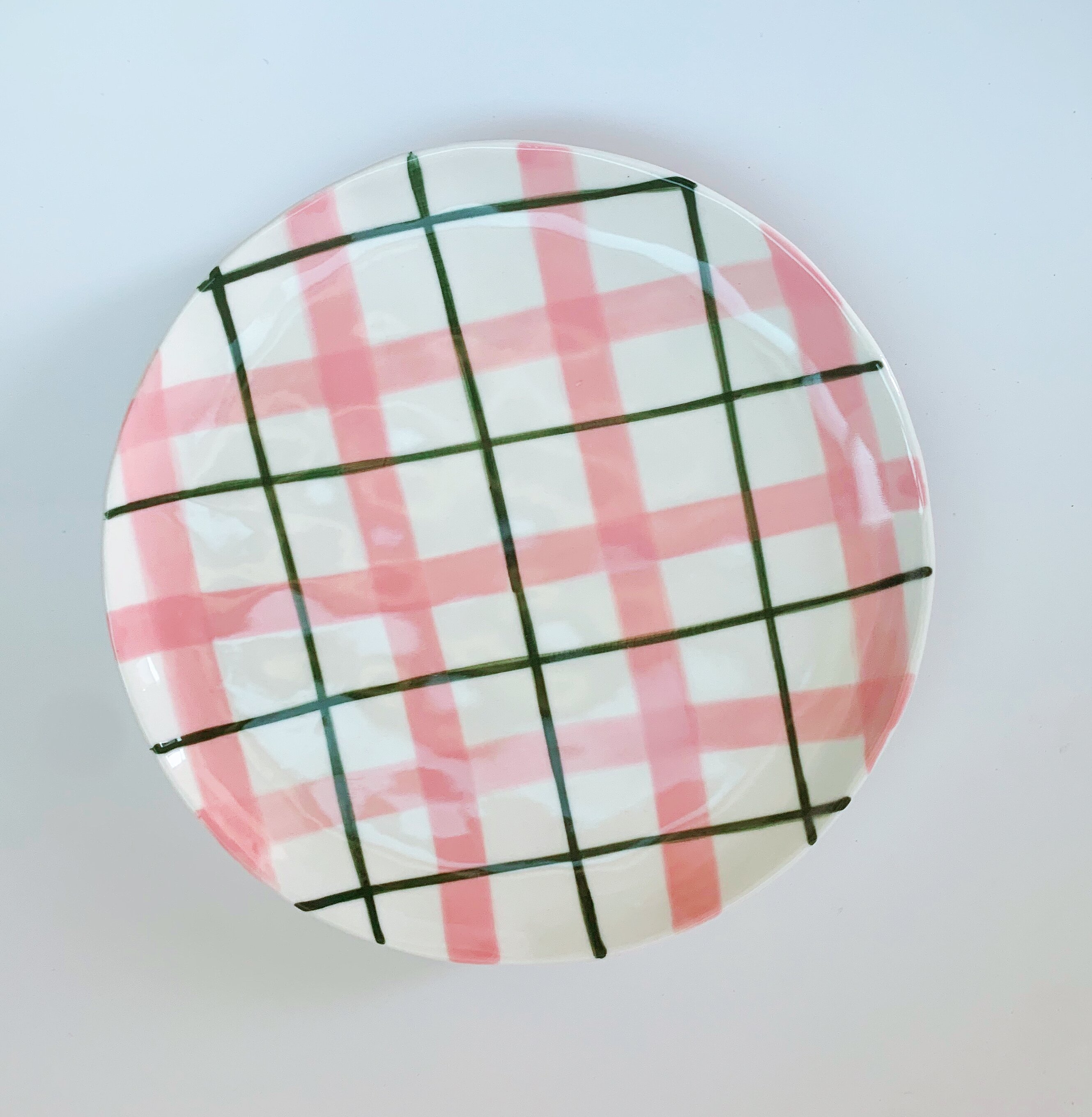 6-inch Dish Pink Lines