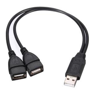 <strong>USB</strong> <strong>2</strong>.0 a <strong>1</strong> Male to <strong>2</strong> Dual <strong>USB</strong> Female Data Hub Power Adapter Y Splitter <strong>USB</strong> Charging Power Cable Cord Extension Cable