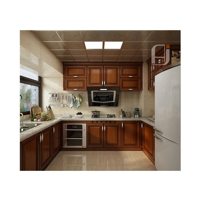 Fabricação de armário de cozinha profissional, fábrica diretamente fornecer o armário de cozinha do canto personalizado