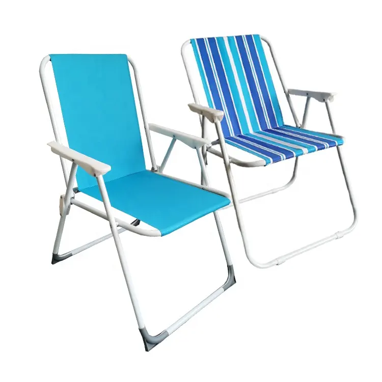 Chaise pliable de plage en acier, mobilier Portable, personnalisé, vente en gros, léger, adultes, bon marché, plage, mer, été