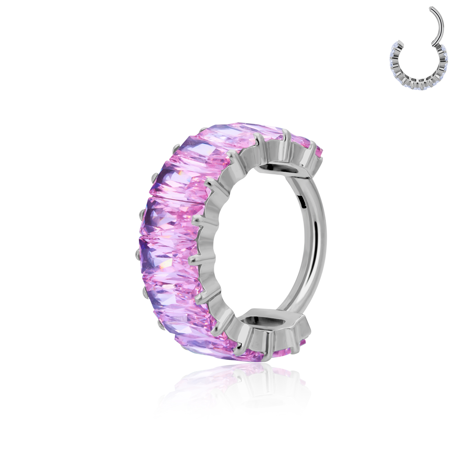 CZ rosa plateado