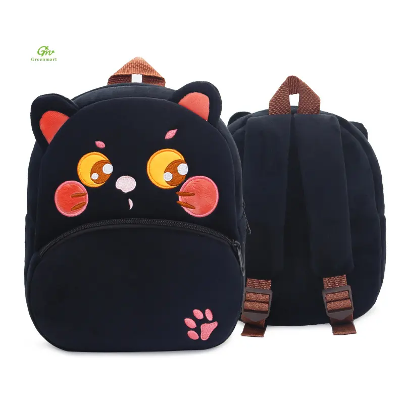 Greenmart-mochila para niños, juguetes de peluche con grandes descuento, bolsas de animales de gato negro, gran oferta