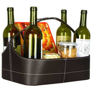 Giáng Sinh Rỗng Giỏ Quà Tặng Trang Trí Giỏ Trái Cây PU Giỏ Da Cho Lưu Trữ Với Xử Lý Da Quà Tặng Hamper - Product Image 2