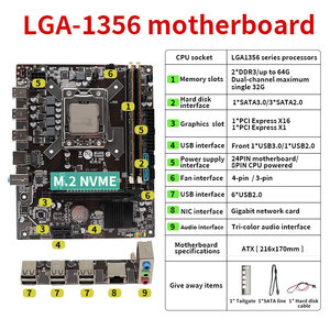 DDR3 LGA 1356 X79Pcマザーボードコンピューター用高級X79デュアルCPUマザーボード - Product Image 6