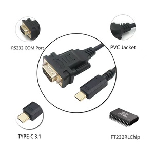 FTDI çip tipi C adapte DB9 kadın/erkek USB C FT232 kablosu bilgisayar laptop için C3.0 portu yazın bir RS232 cihazı bağlayın - Product Image 4