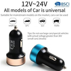 3.1A双USB快速车载充电器点烟器2端口USB车载插座电源适配器，带液晶显示器，适用于iPhone三星12.5V - Product Image 2