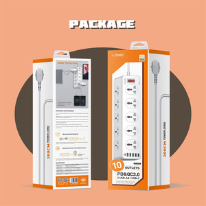 LDNIO SC10610通用电源板电涌保护器10A 110V，带10个通用插座长电源板 - Product Image 5