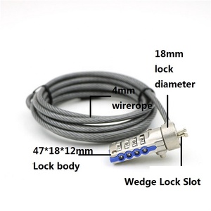 Chapado en cromo 4 combinación Digital para portátil Tablet cuña de bloqueo ranura para Cable de la computadora portátil de bloqueo - Product Image 4
